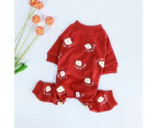 Pet Apparel Poached Eggs Pattern Cosplay Four-leg Pet Dogs Romper Clothes Pet Supplies-Red S