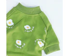 Pet Apparel Poached Eggs Pattern Cosplay Four-leg Pet Dogs Romper Clothes Pet Supplies-Green M