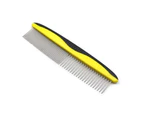 Pet Comb Eco-friendly Anti-deform Stainless Steel Pet Dog Grooming Comb Supplies for Home-Yellow