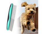 Pet Comb Eco-friendly Anti-deform Stainless Steel Pet Dog Grooming Comb Supplies for Home-Blue