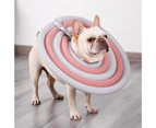 Pet Protective Collar Super Soft Waterproof EPE Pet Surgery Recovery Protective Cone Neck Circle for Home-Gray & Pink S