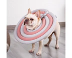 Pet Protective Collar Super Soft Waterproof EPE Pet Surgery Recovery Protective Cone Neck Circle for Home-Gray & Pink S