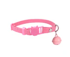 Pet Collar Comfortable Anti-Lock Flexible Reflective Bells Small Dog Cat Regular Collar Pet Accessories -Pink M