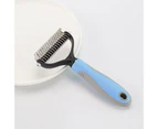Pet Brush Anti-Slip Lightweight Comfortable Self Cleaning Dog Cat Brush Grooming Comb for Home Use -Blue M