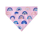 Dog Bandana Beautiful Print Adjustable Triangle Scarf Dog Saliva Towel Pet Scarf for Daily Dress Up-Pink S