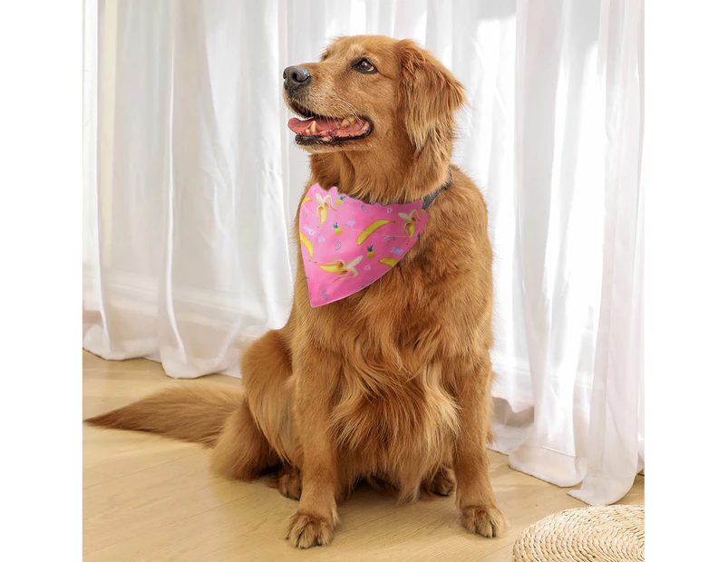 Puppy Collar Bib Causal Style Adjustable Triangle Scarf Dog Bandana Pet Neckerchief Pet Accessories-Pink M