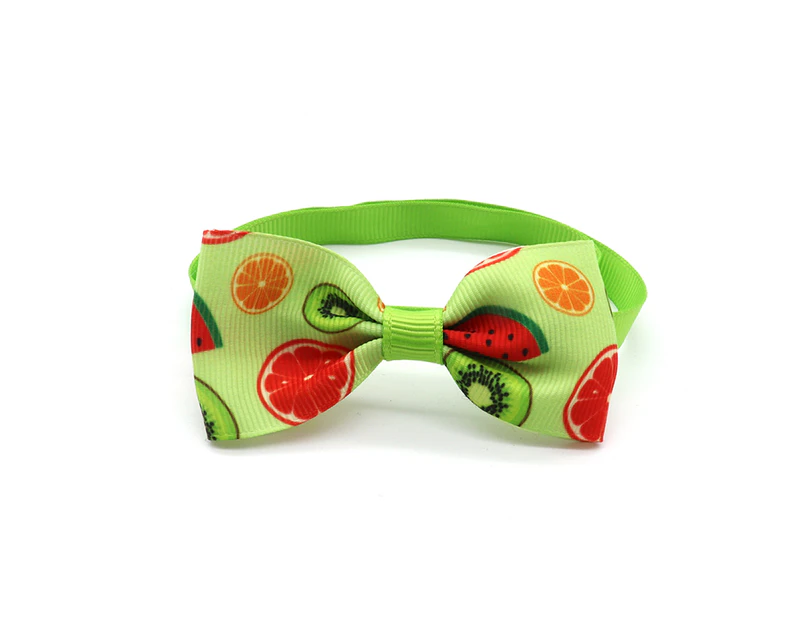Pet Collar Bow Tie Easy-Wearing Printing Decorations Bowknot Dot Collar Tie Pet Accessories-Green