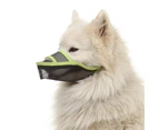 Dog Muzzle Buckle Design Breathable High Elasticity Pet Anti-Barking Muzzles Face Guard for Small Dogs -Green XS