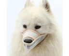 Dog Muzzle Buckle Design Breathable High Elasticity Pet Anti-Barking Muzzles Face Guard for Small Dogs -Beige 2XS