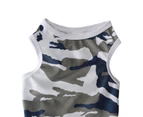 Pet Vest Camouflage Round Collar Sleeveless Pullover Type Comfy Dog Clothes for Outdoor -Grey XS