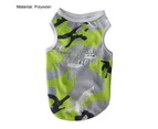 Pet Vest Camouflage Round Collar Sleeveless Pullover Type Comfy Dog Clothes for Outdoor -Green XS