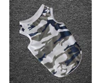 Pet Vest Camouflage Round Collar Sleeveless Pullover Type Comfy Dog Clothes for Outdoor -Grey XL