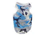 Pet Vest Camouflage Round Collar Sleeveless Pullover Type Comfy Dog Clothes for Outdoor -Blue L