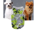 Pet Vest Camouflage Round Collar Sleeveless Pullover Type Comfy Dog Clothes for Outdoor -Green M