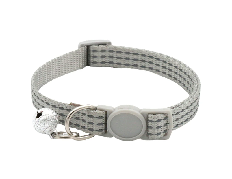 Pet Collar Breathable Reflective Lightweight Nicely Designed Dog Leash Breakaway with Bell for Training -Grey