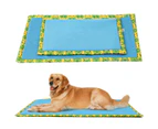 Pet Cooling Mat Breathable Good Water Absorption Anti-Slip Comfortable Fabric Summer Pet Mats Dog Supplies -Blue M