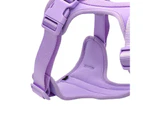 Chest Harness Leash Micro Elastic Easy to Clean Breathable Tensile Comfortable Anti-bite Space Cotton Dog Training Collar Leash for Daily Wear-Purple M