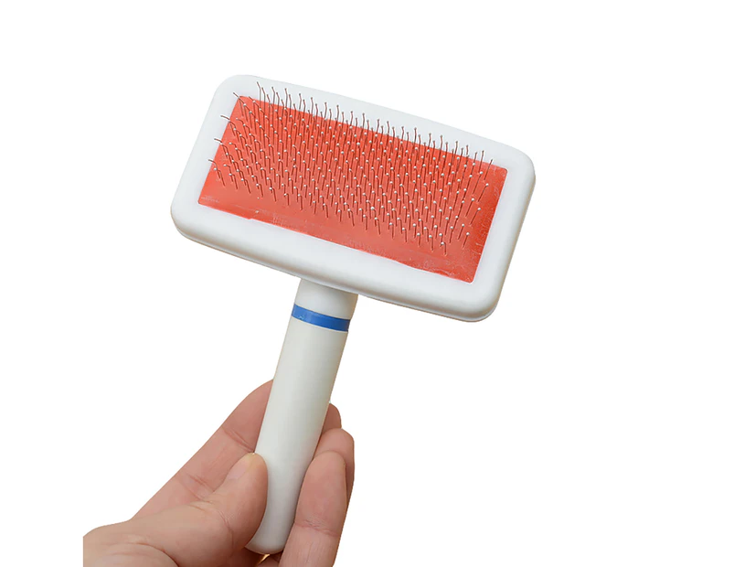 Hair Comb Flexible Pin Cleanning Wood Handle Dog Fur Brush-Random Color