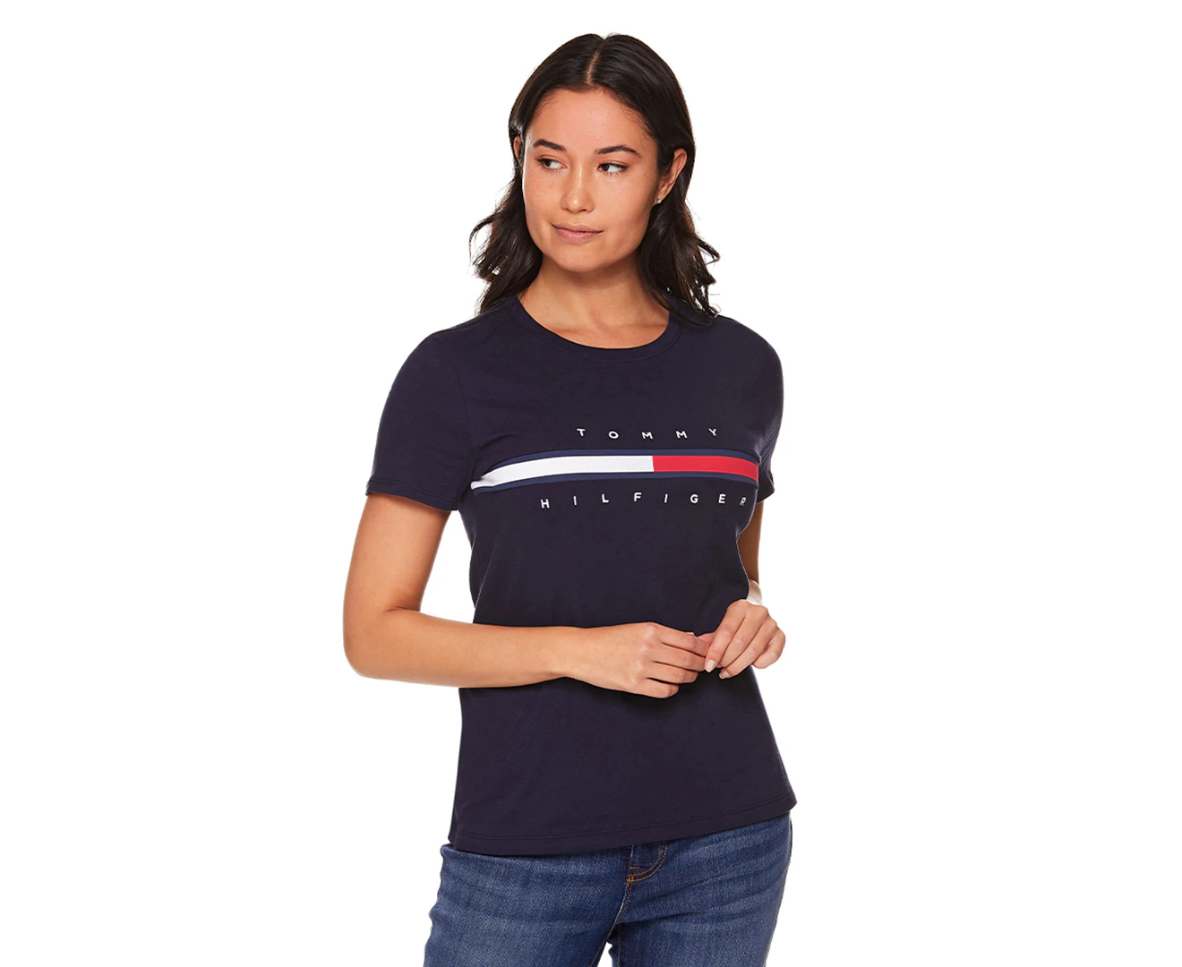 Tommy Hilfiger Women's Tina Madison Tee / T-Shirt / Tshirt - Sky Captain