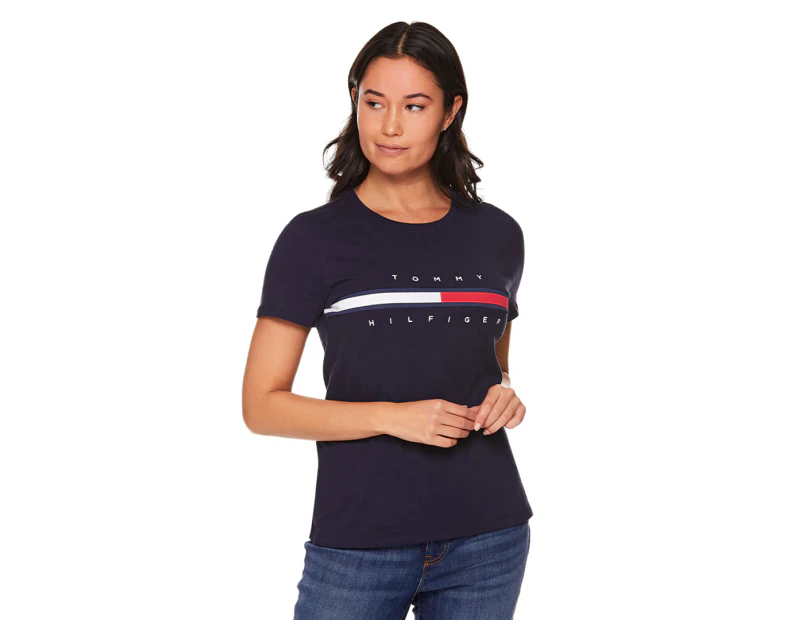 Tommy Hilfiger Women's Tina Madison Tee / T-Shirt / Tshirt - Sky Captain