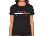 Tommy Hilfiger Women's Tina Madison Tee / T-Shirt / Tshirt - Deep Black