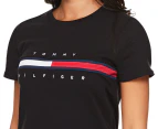 Tommy Hilfiger Women's Tina Madison Tee / T-Shirt / Tshirt - Deep Black