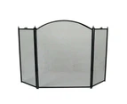 FireUp 3 Fold Black Round Front Fire Screen