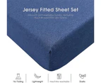 Australian Linen Company Jersey Fitted Sheet - Indigo