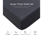 Australian Linen Company Jersey Fitted Sheet - Charcoal
