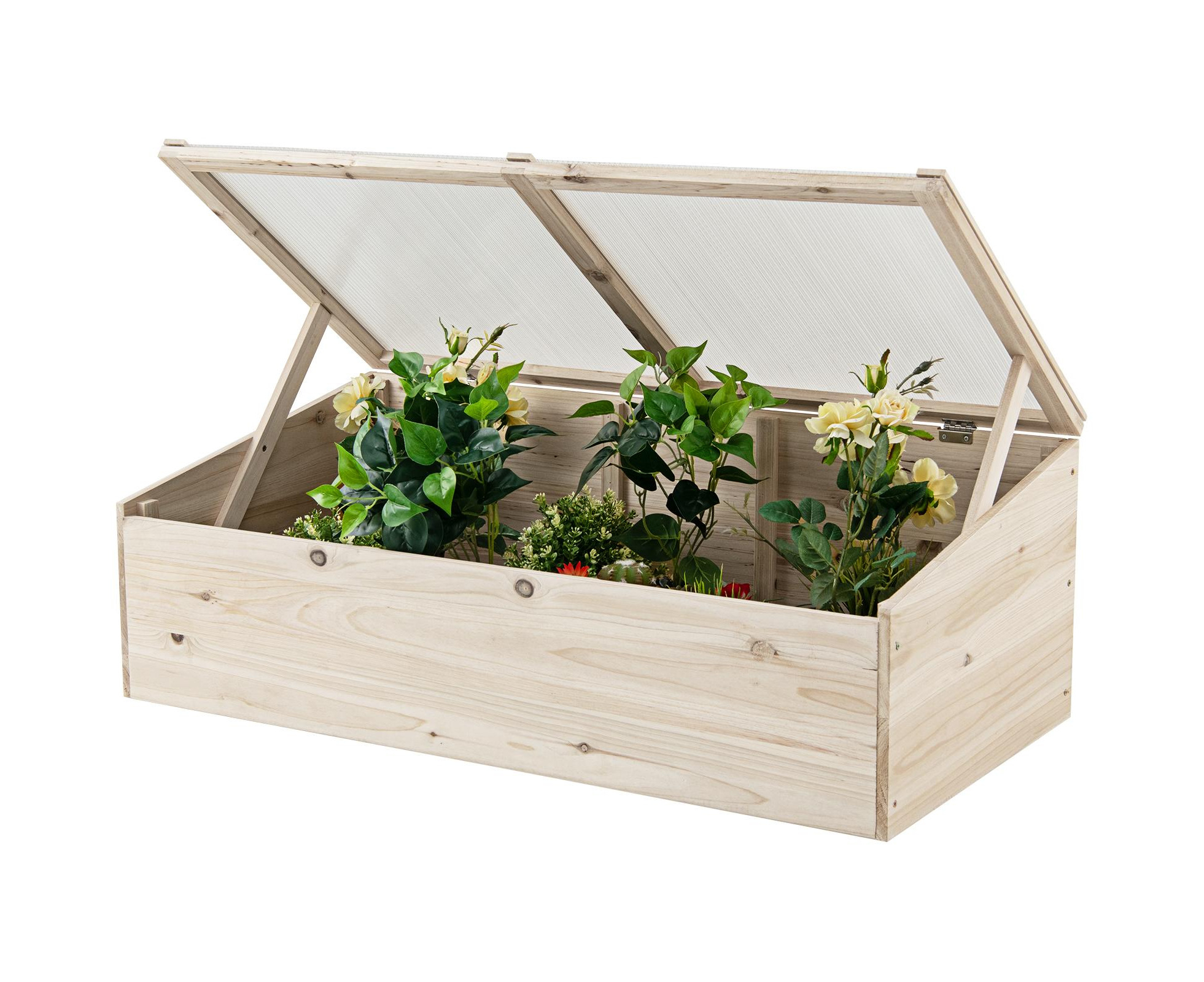 w/　Top　Planter　Raised　Wood　Box　PVC　Garden　Mini　Outdoor　Portable　Greenhouse　Vegetable　Flower　Costway　Cover