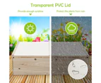 Costway Outdoor Wood Garden Mini Greenhouse Portable Raised Planter Box w/PVC Top Cover Vegetable Flower