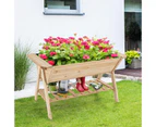 Costway 2-Tier Raised Garden Bed Wood Elevated Planter Box Vegetable Flower Herbs Terrace Patio Yard