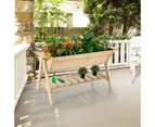 Costway 2-Tier Raised Garden Bed Wood Elevated Planter Box Vegetable Flower Herbs Terrace Patio Yard