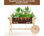 Costway 2-Tier Raised Garden Bed Wood Elevated Planter Box Vegetable Flower Herbs Terrace Patio Yard