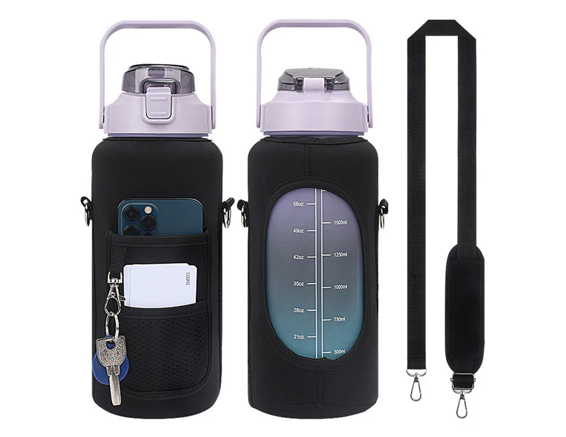 2L Neoprene Water Bottle Carrier Bag Bottle Pouch Sleeve Black