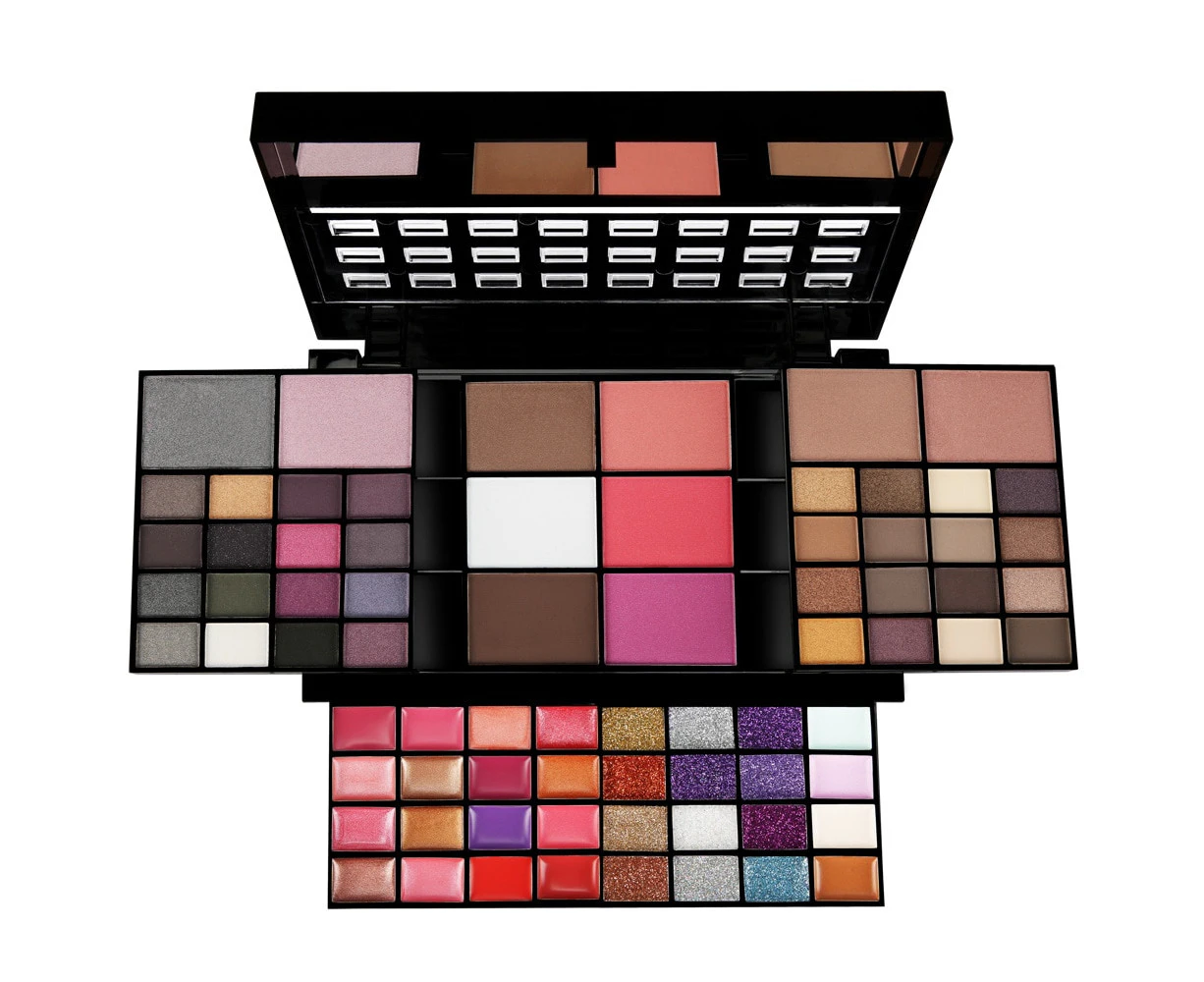 Eyeshadow Glitter Makeup Set 74 Color a Box Palette Layers Concealer Lipstick Powder Blush Cosmetics Set with Mirror and Brushes