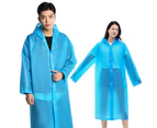 EVA Raincoat Waterproof Rain Poncho Reusable Unisex Men Women Long Clear Rain Wear - Sky blue