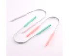 3Pcs/Set U-Shaped Tongue Cleaner Anti-Slip Handle Stainless Steel Tongue Scraper Oral Brush Cleaning Tool for Adult-3Pcs/1 Set