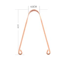 Arc Surface Tongue Cleaner Anti-Slip Handle Smooth Oral Health Care Copper Tongue Scraper for Dental Care-Coppery