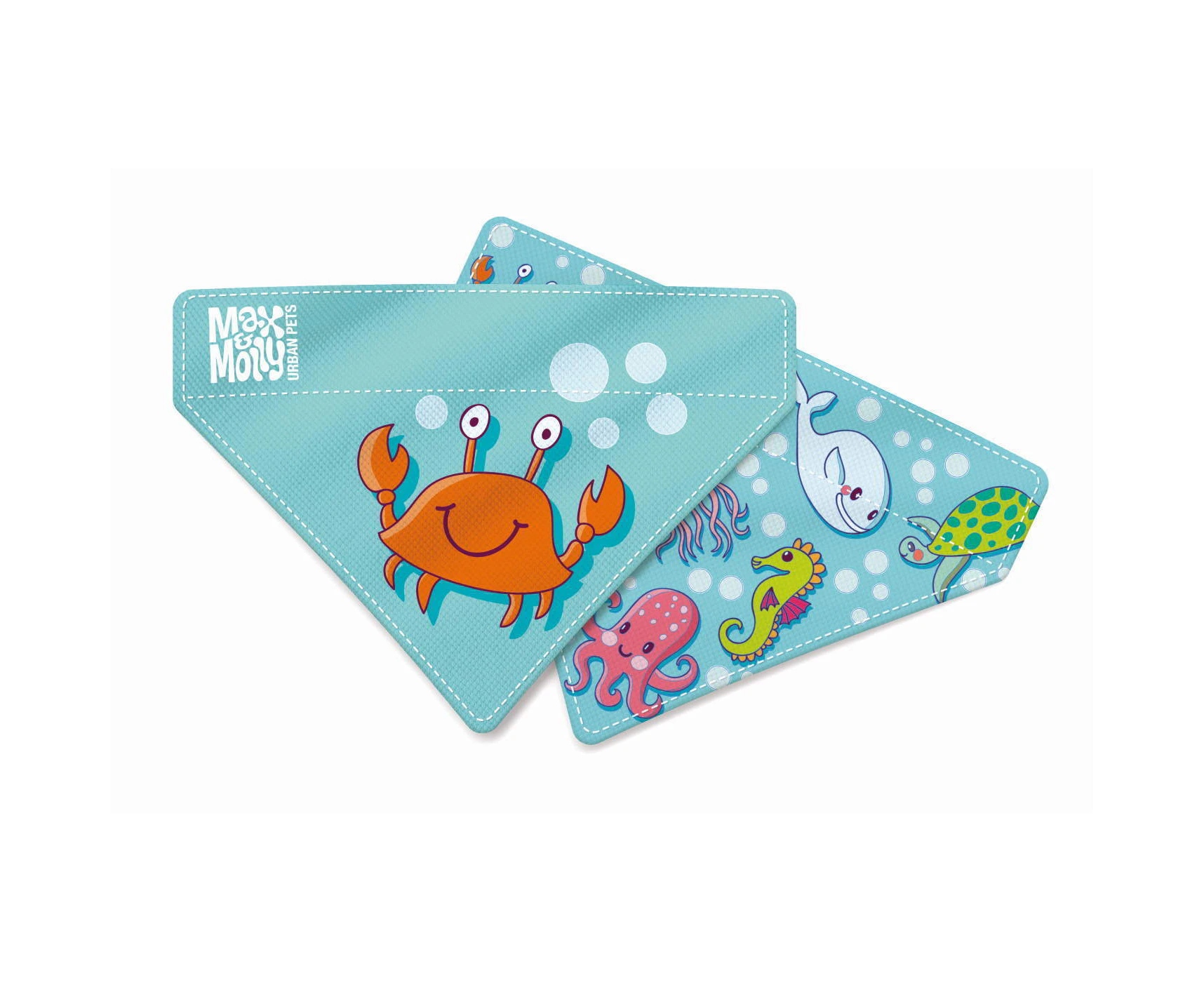 Max & Molly Bandana for Cats & Dogs - Blue Ocean - Large