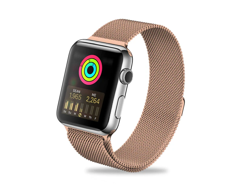 ZUSLAB Stainless Steel Wristbands Band for Apple Watch Series 8 7 6 5 4 3 2 1 SE 38-40-41mm - Champagne Gold