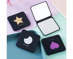 Compact Travel Makeup Magnifying Mirror Small Portable Folding Mirror with Handheld and Easy to Carry Black