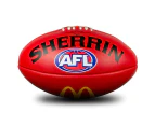 Sherrin AFL Replica Training Ball Leather Football Size 5 - Red