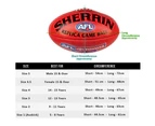 Sherrin AFL Replica Training Ball Leather Football Size 5 - Red