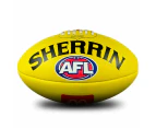 Sherrin AFL Replica Training Ball Leather Football Size 5 - Yellow