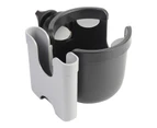 Cup Holder Adjustable Clip Non-Slip ABS Tricycle Bicycle Cart Bottles Storage Rack for Baby Carriers-Grey