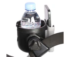 Cup Holder Adjustable Clip Non-Slip ABS Tricycle Bicycle Cart Bottles Storage Rack for Baby Carriers-Grey