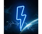 Planet Neon Signs LED Night Light Neon Lights USB Charging/Battery - Blue Lightning