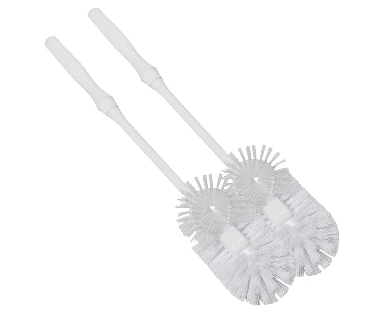 2x Sabco Toilet Rim 40cm Rounded Cleaning Scrubbing Brush Bathroom White WHT