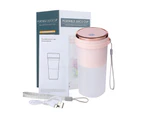 Portable Juicer Cup Juicer Fruit Juice Cup Automatic USB Rechargeable Small Electric Juicer Smoothie Blender Cup Food Processor - Pink
